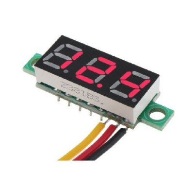 0.28 Inch 0-100 3 Kablolu DC Voltmeter Kırmızı - 1