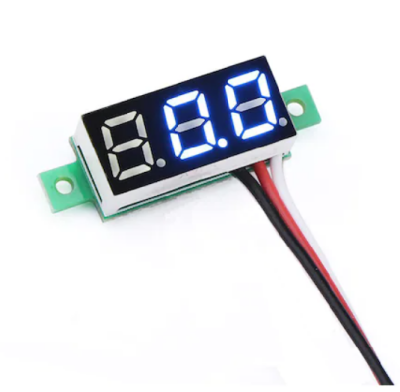 0.28 Inch 0-100 3 Kablolu DC Voltmeter Mavi - 1