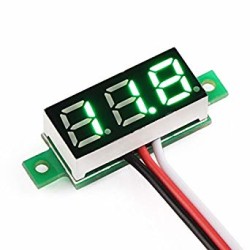 0.28 Inch 0-100 T3 Kablolu DC Voltmeter Yeşil - 