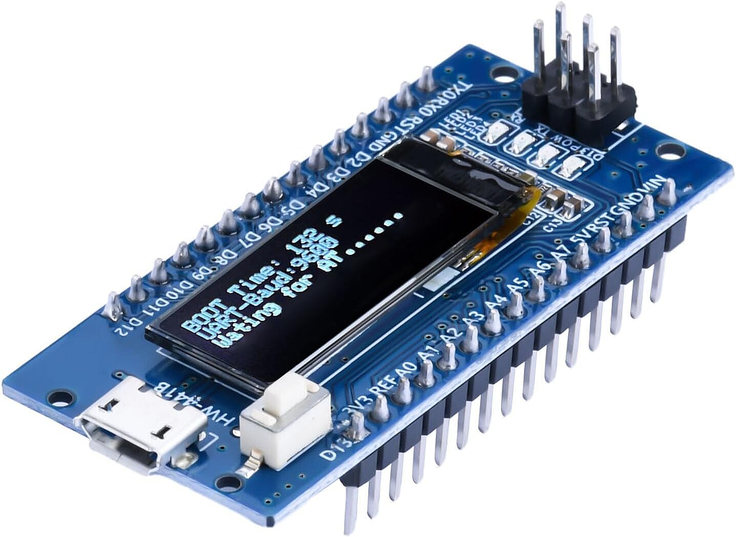 0.91 İnç LCD Ekranlı Arduino Nano CH340 Geliştirme Kartı - 