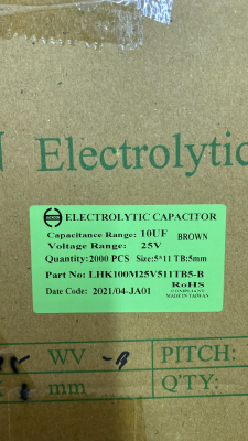 10UF 25V 5X11 ELEKTROLİTİK KONDANSATÖR - JACKCON - 2