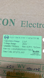 2.2UF 250V 6.3X11 ELEKTROLİTİK KONDANSATÖR - JACKCON - 2