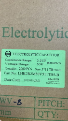 2.2UF 50V 5X11 ELEKTROLİTİK KONDANSATÖR - JACKCON - 2