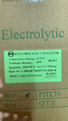 4.7UF 35V 5X11 ELEKTROLİTİK KONDANSATÖR - JACKCON - 2