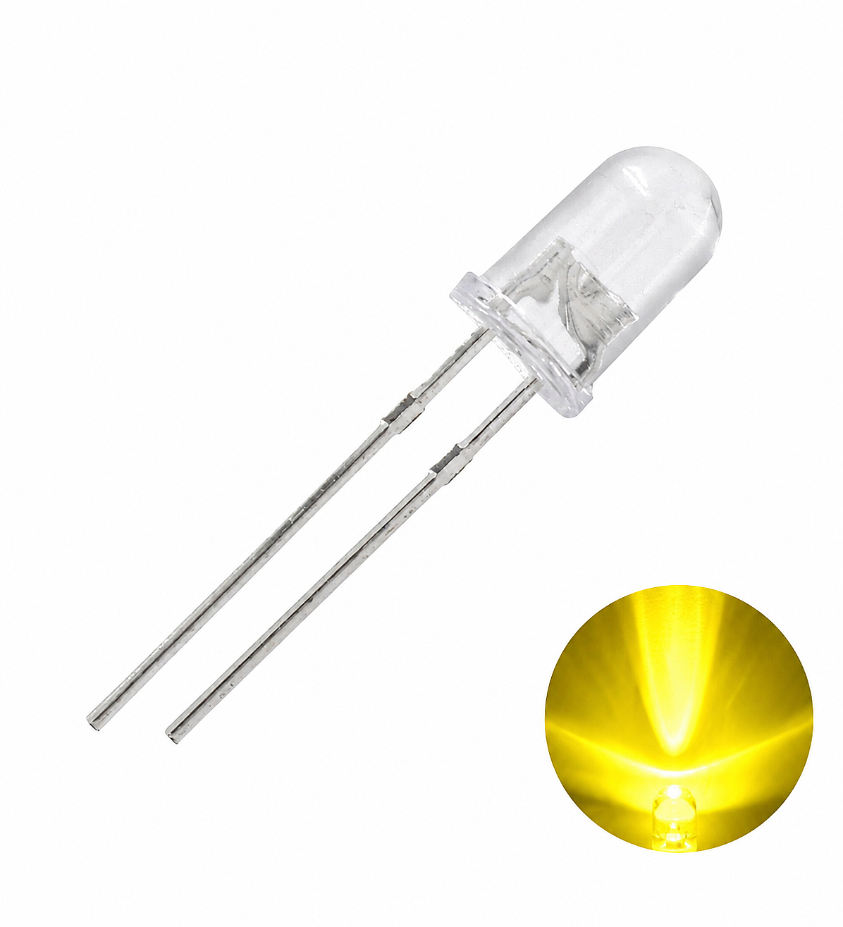 5mm Şeffaf Sarı Led (Çok Al Az Öde İle %20'ye Varan İndirimli) - 