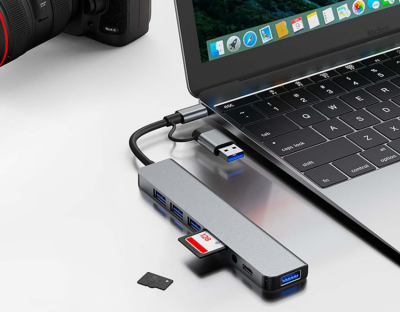 8 Girişli USB Hub Çoklayıcı | USB 3.0 Harici Güç Destekli Yüksek Hızlı Çoklayıcı Dönüştürücü PC Mac Laptop için - 3