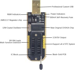 CH341A 24 25 Serisi EEPROM Flash BIOS USB Programlayıcı + SOIC8 SOP8 Test Klipsi EEPROM 93CXX/25CXX/24CXX - 3