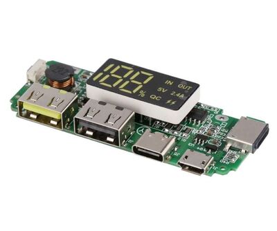 Çift USB 5V 2.4A Led'li Micro Type-C Powerbank Modülü - 1