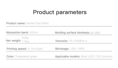 Creality 1000g UV Diş / Dental Reçine Filament - Şeffaf Yeşil - 4