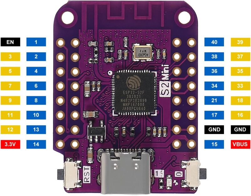 ESP32 S2 Mini V1.0 WiFi Geliştirme Kartı - Type-C - 3