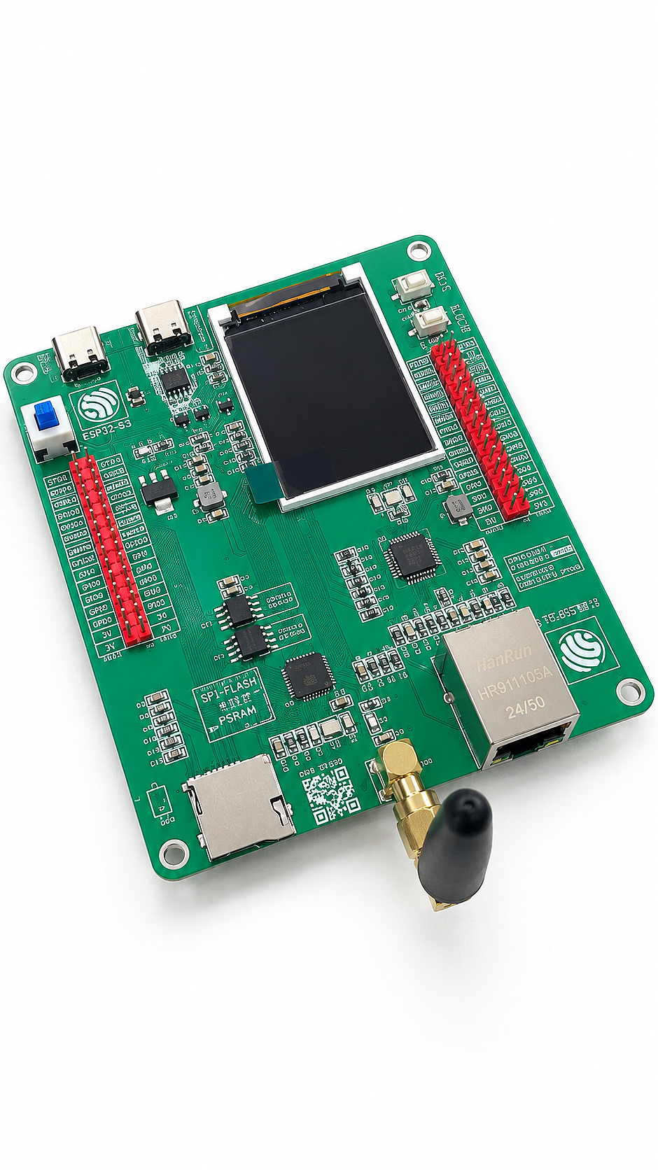 ESP32-S3 Ethernet W5500 N16R8 1.77 İnç LCD Ekranlı 2.5dbi WiFi Bluetooth Geliştirme Kartı - 2