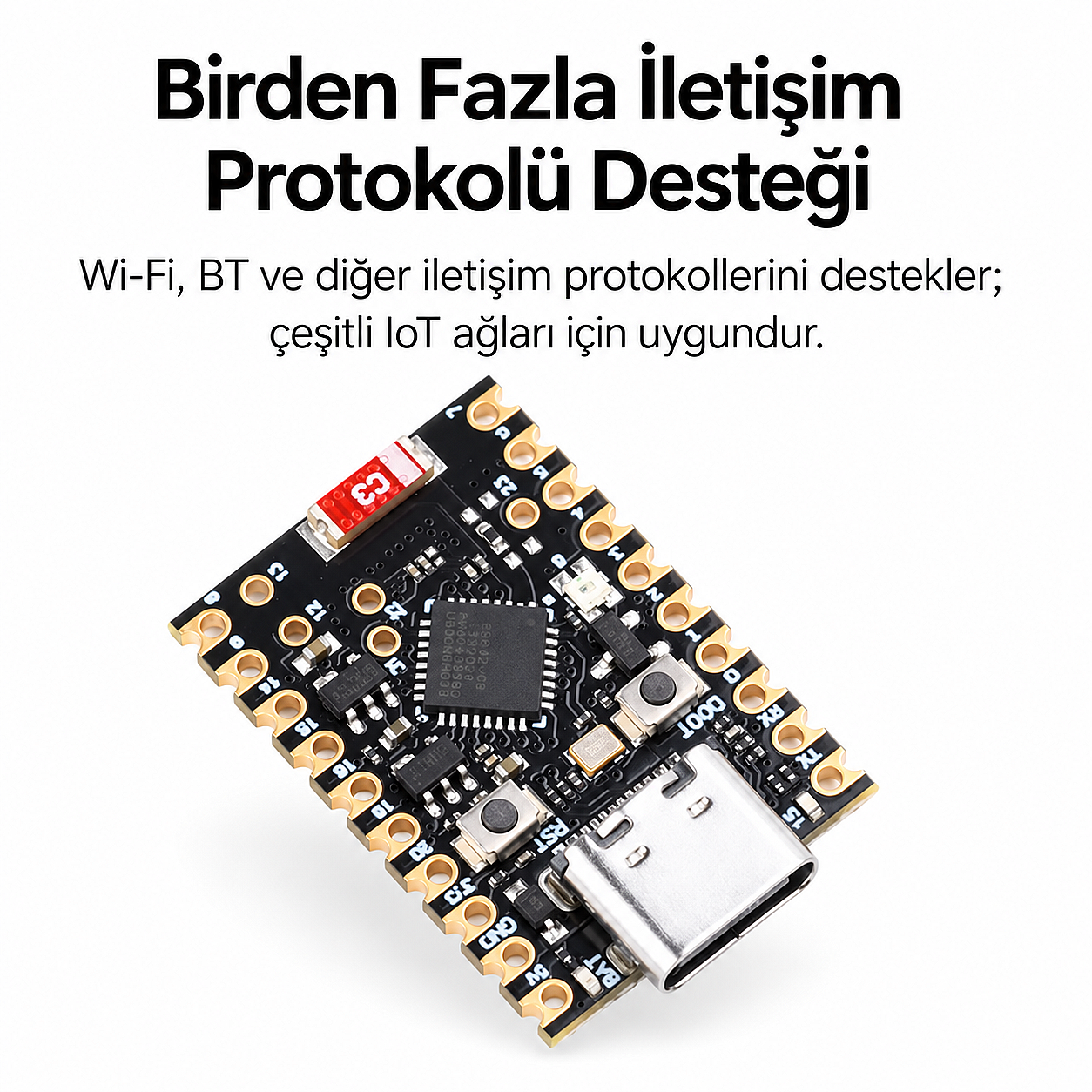 ESP32-C6 Super Mini WiFi 6 Bluetooth 5 BLE Geliştirme Kartı – RISC-V, USB Type-C - 2