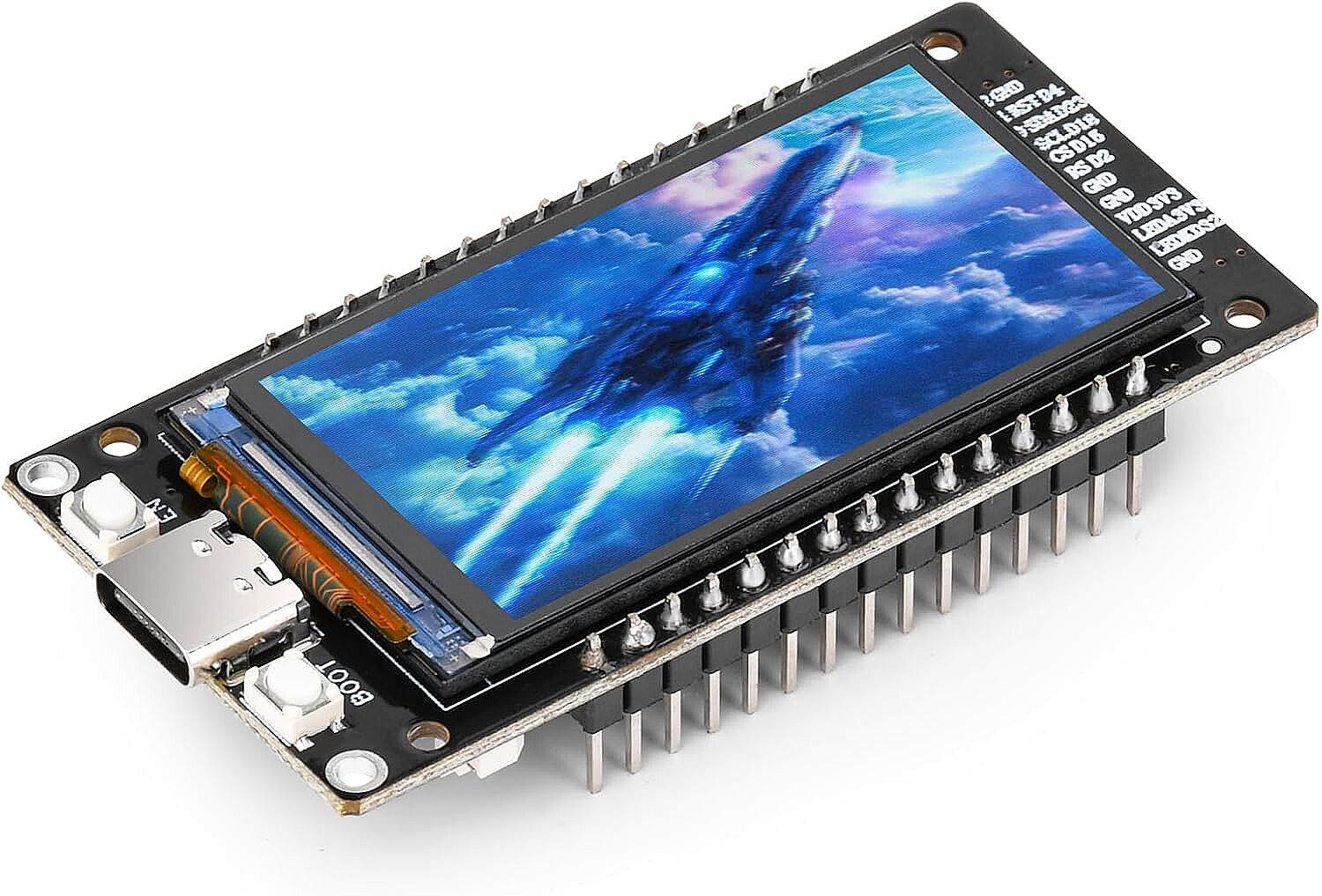 ESP32-WROOM-32 1.9 İnç 170x320 IPS LCD Ekranlı WiFi Bluetooth Geliştirme Kartı – USB Type-C, CH340 - 1
