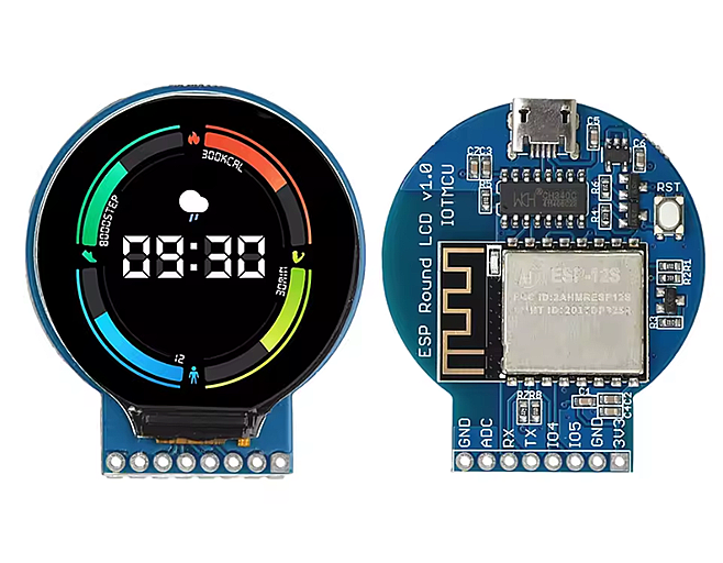 ESP8266 ESP-12S Geliştirme Kurulu 1.28 Inç TFT LCD Ekran Modülü Yuvarlak RGB 240*240 GC9A01 - 1