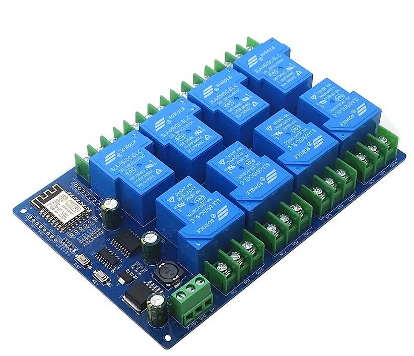 ESP8266 Wifi Geliştirme Kartı - 8 Kanal 30A Röleli Kablosuz Akıllı Ev Modülü (ESP-12F, DC 7-28V/5V) (Çok Al Az Öde İle %20'ye Varan İndirimli) - 