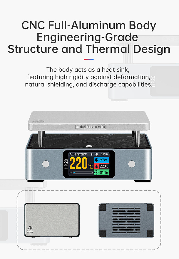 HP20 200W 350°C PD3.1 Type-C Mini PCB Ön Isıtma İstasyonu | Bluetooth & Mobil Uygulama Destekli - 7