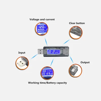 KWS-V20 Led Ekranlı Usb Voltmetre Ampermetre Usb Sarj ve Kapasite Cihazı - (4-20V, 0-3A, 0-99H, 0-99999mAh) - 3