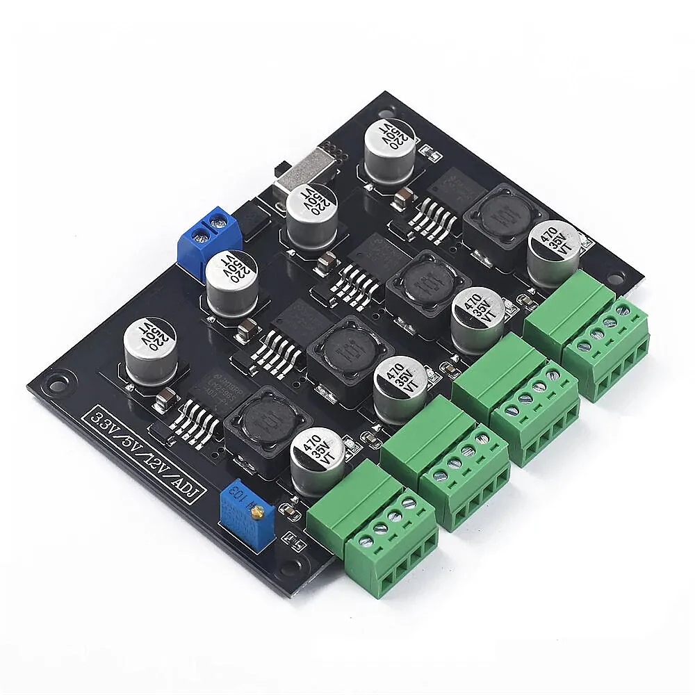 LM2596 4 Çıkışlı DC-DC Voltaj Düşürücü Güç Kaynağı Modülü – 3.3V / 5V / 12V / Ayarlanabilir Çıkış - 1