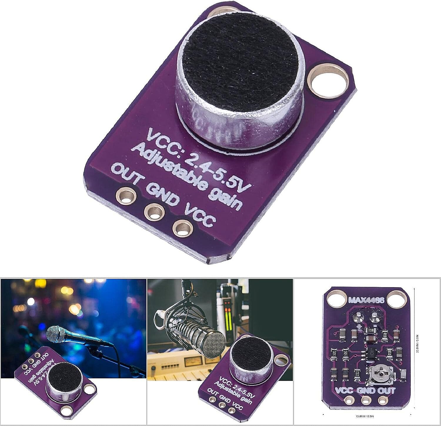 MAX4466 Elektret Mikrofon Amplifikatör Modülü (Çok Al Az Öde İle %20'ye Varan İndirimli) - 2