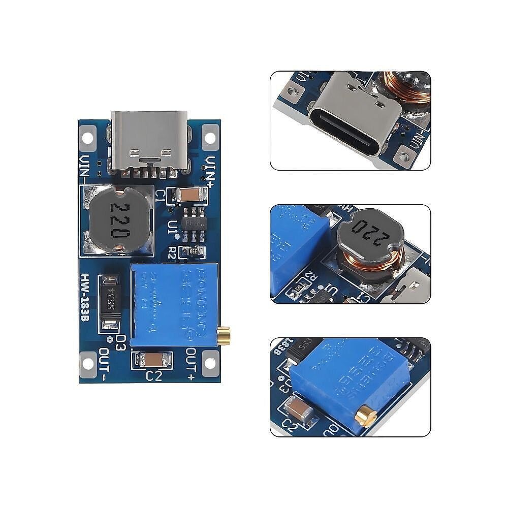 MT3608 Type-C DC-DC Ayarlanabilir Voltaj Yükseltici Modül – 2A Step-Up Boost Dönüştürücü (Çok Al Az Öde İle %20'ye Varan İndirimli) - 2