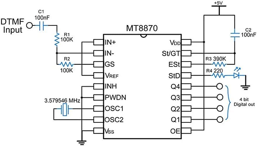 MT8870 DTMF Telefon Ses Modülü - 3