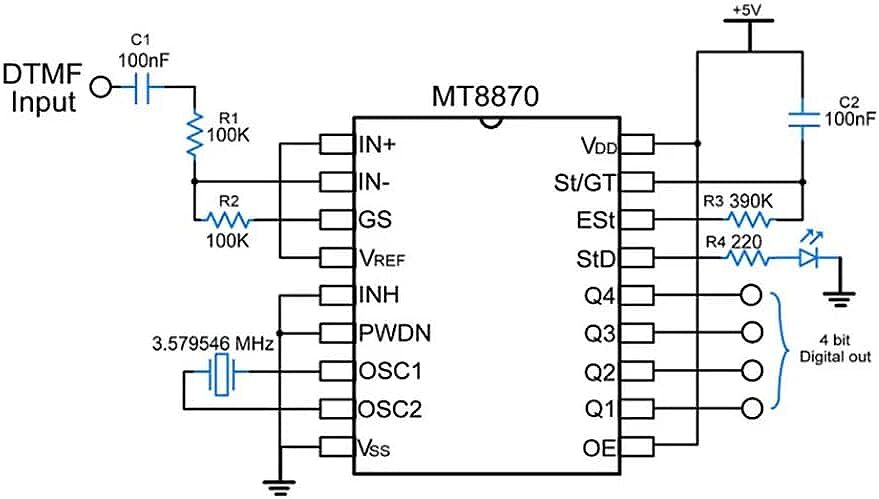 MT8870 DTMF Telefon Ses Modülü - 3