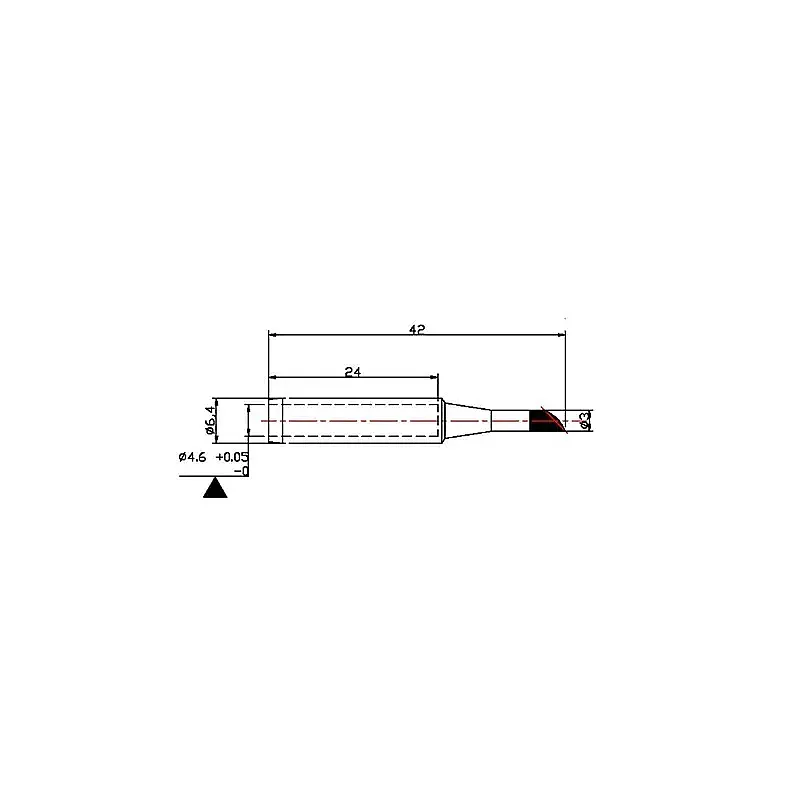 N9-36 ZD-8922 Lehim İstasyonu Yedek Havya Ucu - 3mm Düz Lehimleme Ucu T12 Serisi - 2