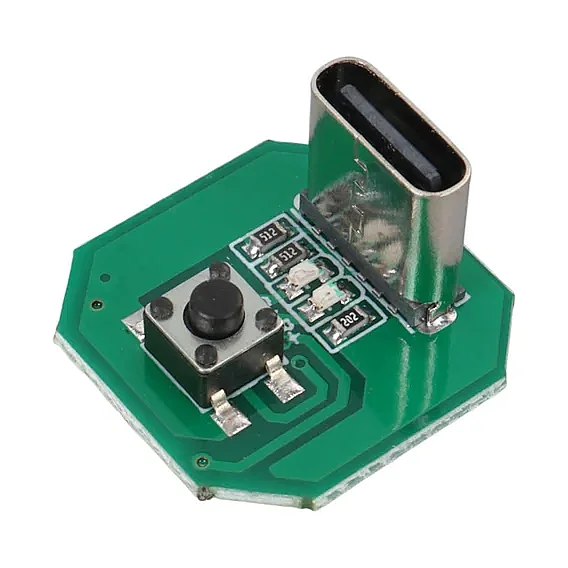 PM-28746 Type-C Girişli Buton Kontrollü Lityum Batarya Şarj Ve Koruma Modülü - El Feneri Devresi - 1