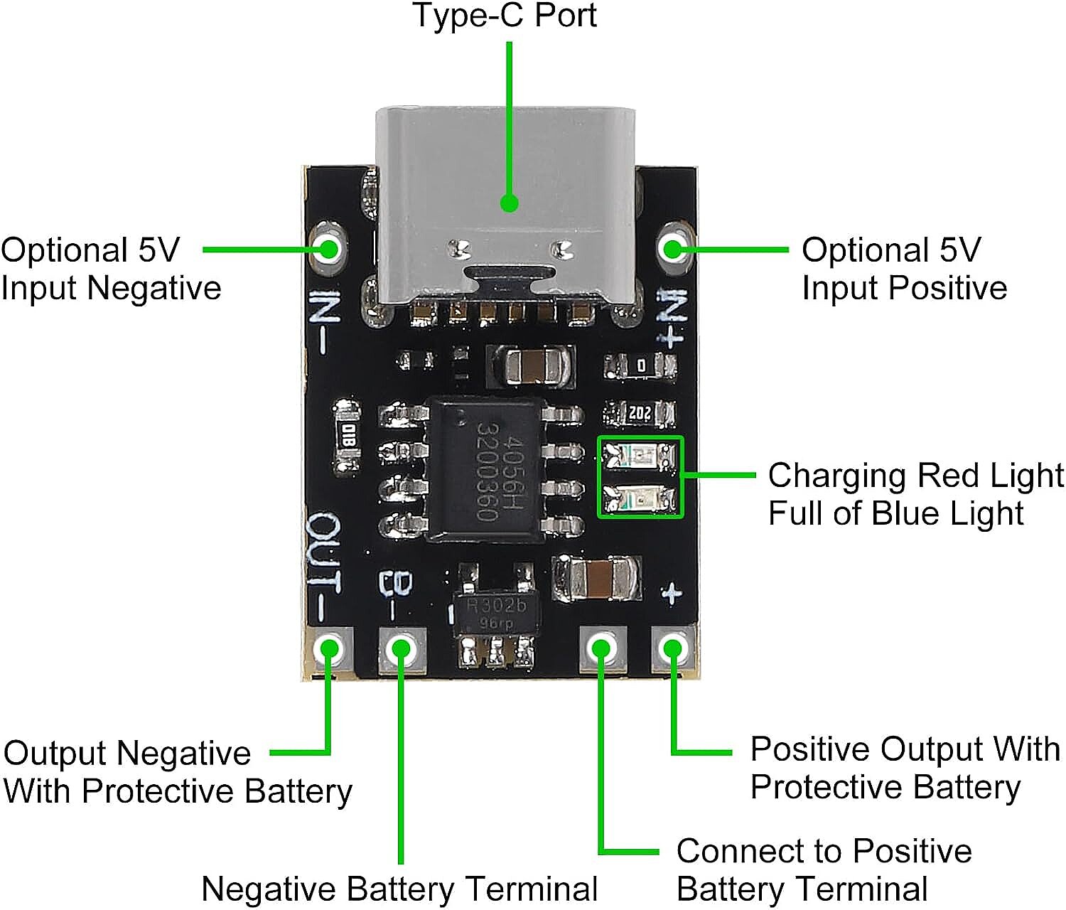 TP4056 Type-C 3.7V 1A 18650 Mini Şarj Devresi Korumalı Mod - 4