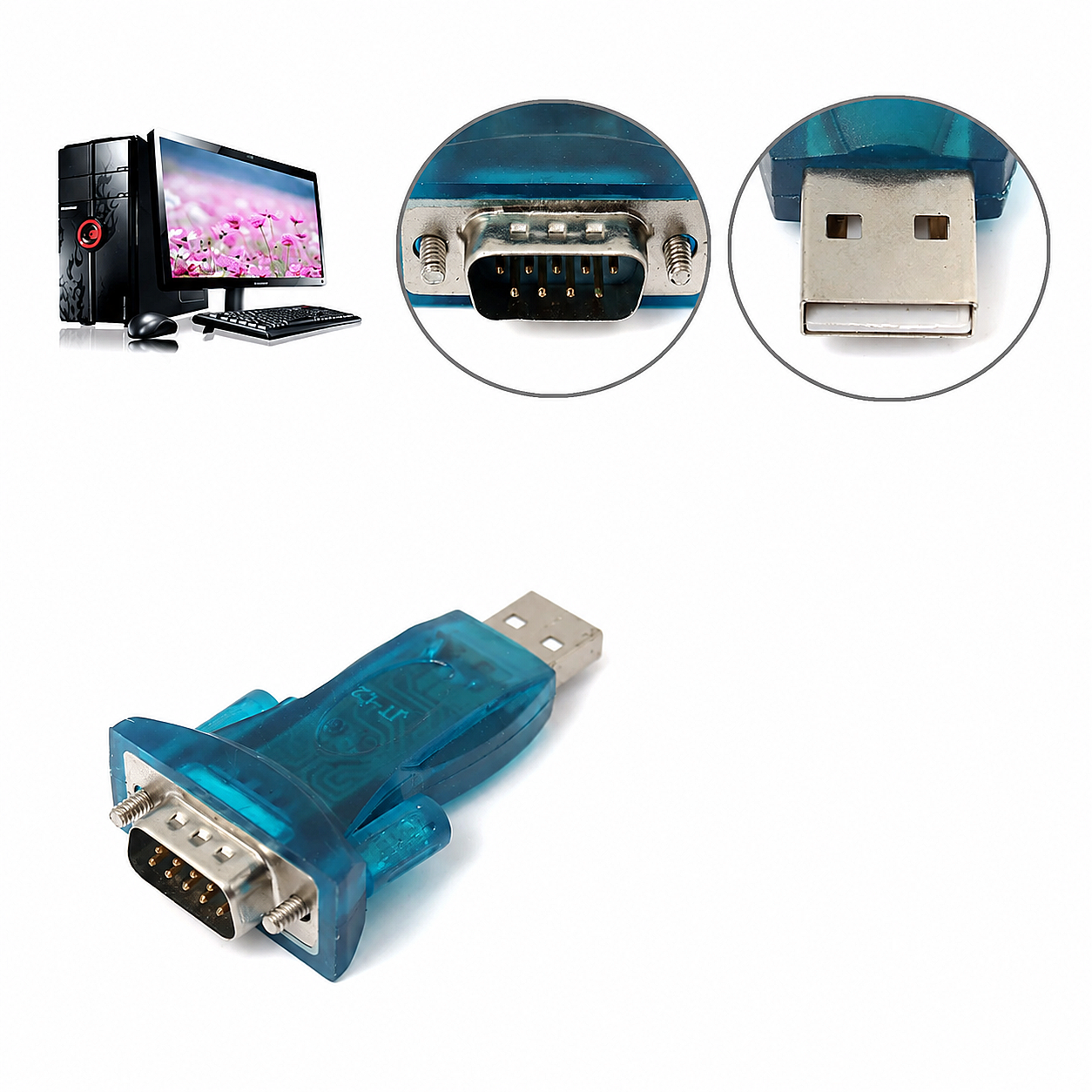 USB to RS232 Seri Port Dönüştürücü Adaptör – DB9 Erkek CH340 - 3