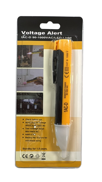 1AC-D 90-1000V AC Temassız Işıklı Sesli Faz Kontrol Kalemi - Voltaj Dedektörü - 3