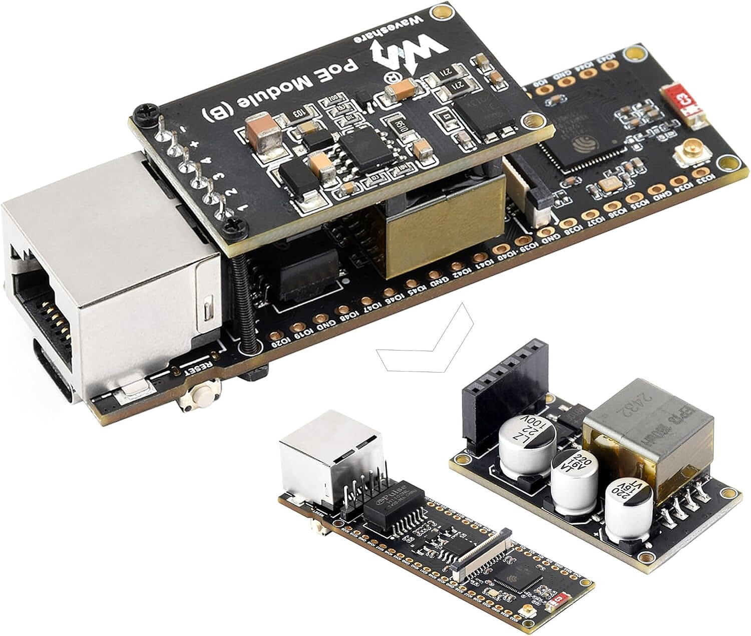 Waveshare ESP32-S3-POE-ETH Ethernet Geliştirme Kartı - Wi-Fi ve Bluetooth - PoE Modülü ile Birlikte (Çok Al Az Öde İle %20'ye Varan İndirimli) - 