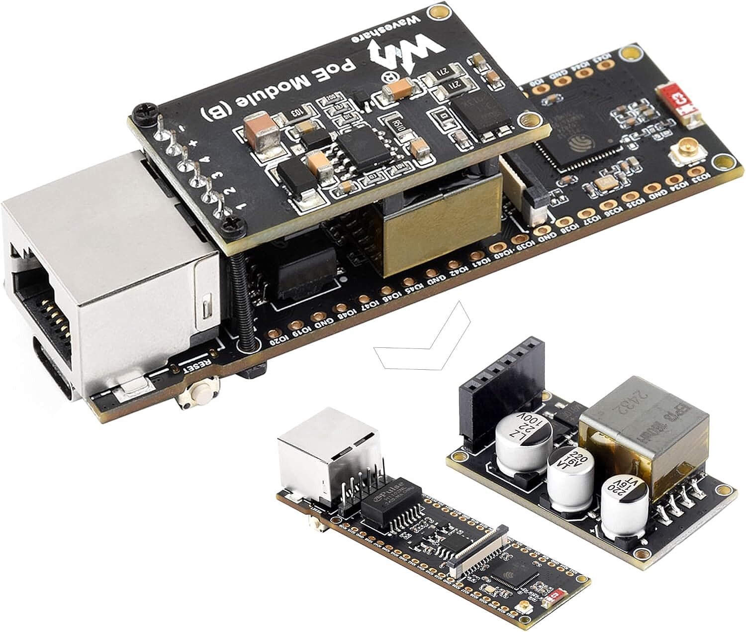 Waveshare ESP32-S3-POE-ETH Ethernet Geliştirme Kartı - Wi-Fi ve Bluetooth - PoE Modülü ile Birlikte (Çok Al Az Öde İle %20'ye Varan İndirimli) - 1