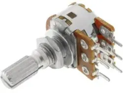 WH148-1B-2 B10K 20-13 Stereo Uzun Mil Metal Karbon Pot 6P - 