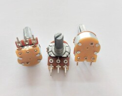 WH1602-2 B50K 20-13 Anahtarlı Uzun Mil Metal Karbon Pot - 