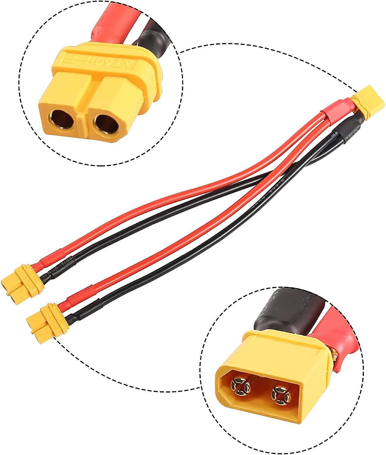 XT60 Lipo Pil Paralel Şarj Kablosu 2/1 Erkek Dişi (Çok Al Az Öde İle %20'ye Varan İndirimli) - 4