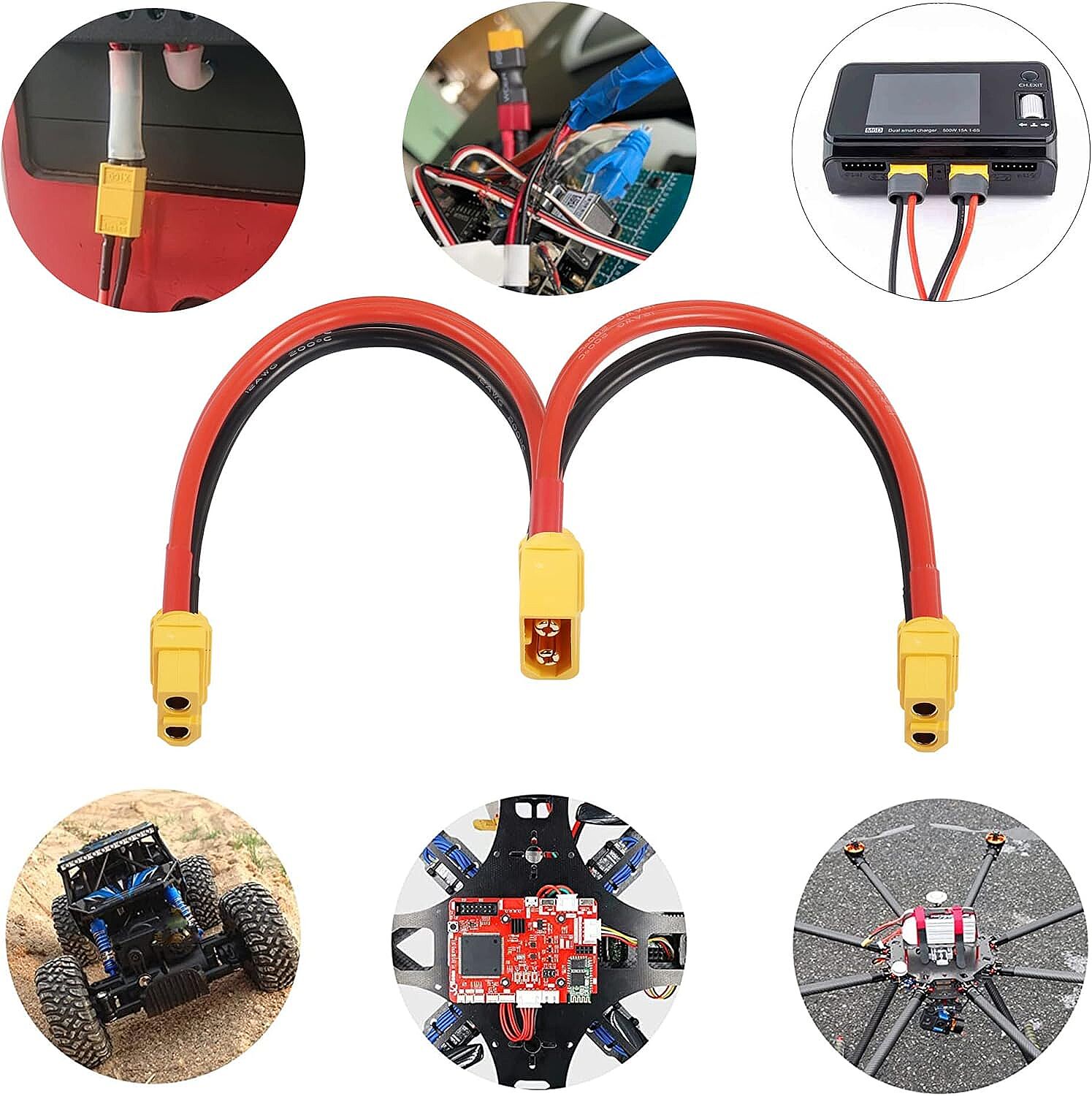 XT60 Lipo Pil Paralel Şarj Kablosu 2/1 Erkek Dişi (Çok Al Az Öde İle %20'ye Varan İndirimli) - 2