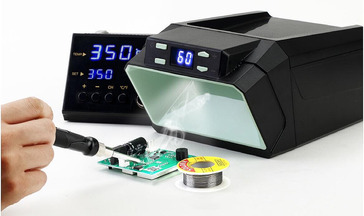ZD-602 Lehimleme için Dijital Kontrollü Masaüstü Duman Emme Cihazı - Duman Emici - 2