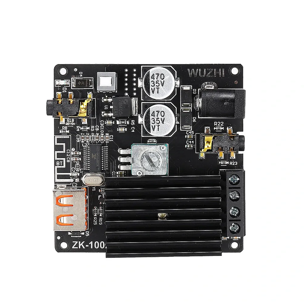 ZK-1002M 2x100W Bluetooth 5.0 USB AUX TPA3116D2 Stereo Amfi Modülü – Ses Kontrollü - 3