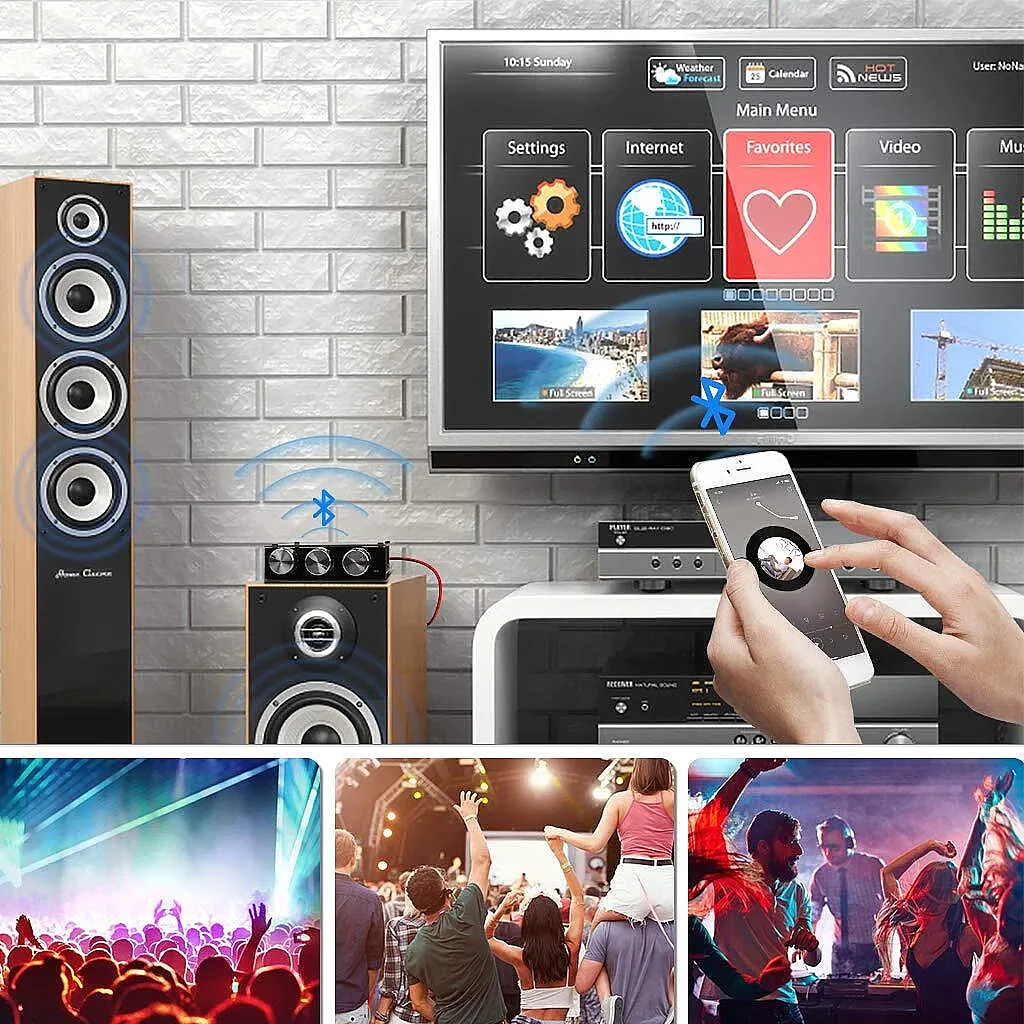 ZK-1002T 2x100W Bluetooth 5.0 TPA3116D2 Stereo Amfi Modülü – Bas/Tiz Kontrollü - 5